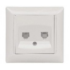 Розетка телефонная Primera белая 3010, LUXEL (Люксел)